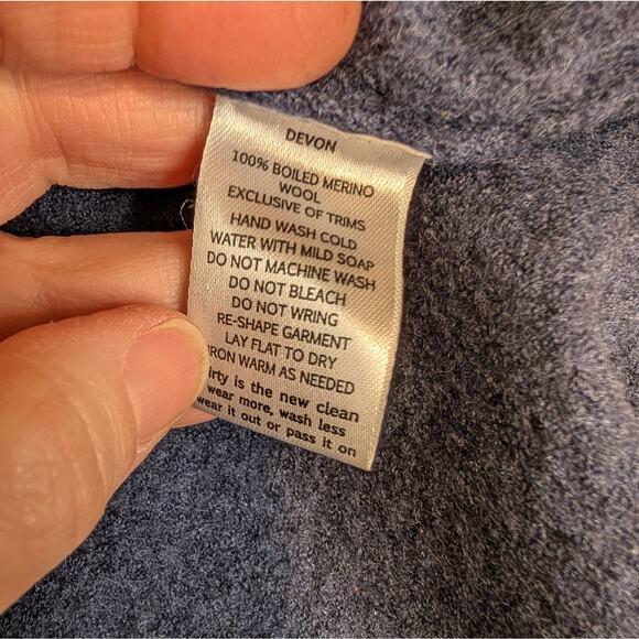 Toad&Co Navy Boiled Wood Lightweight Sweater Coat Size Small - Picture 6 of 9